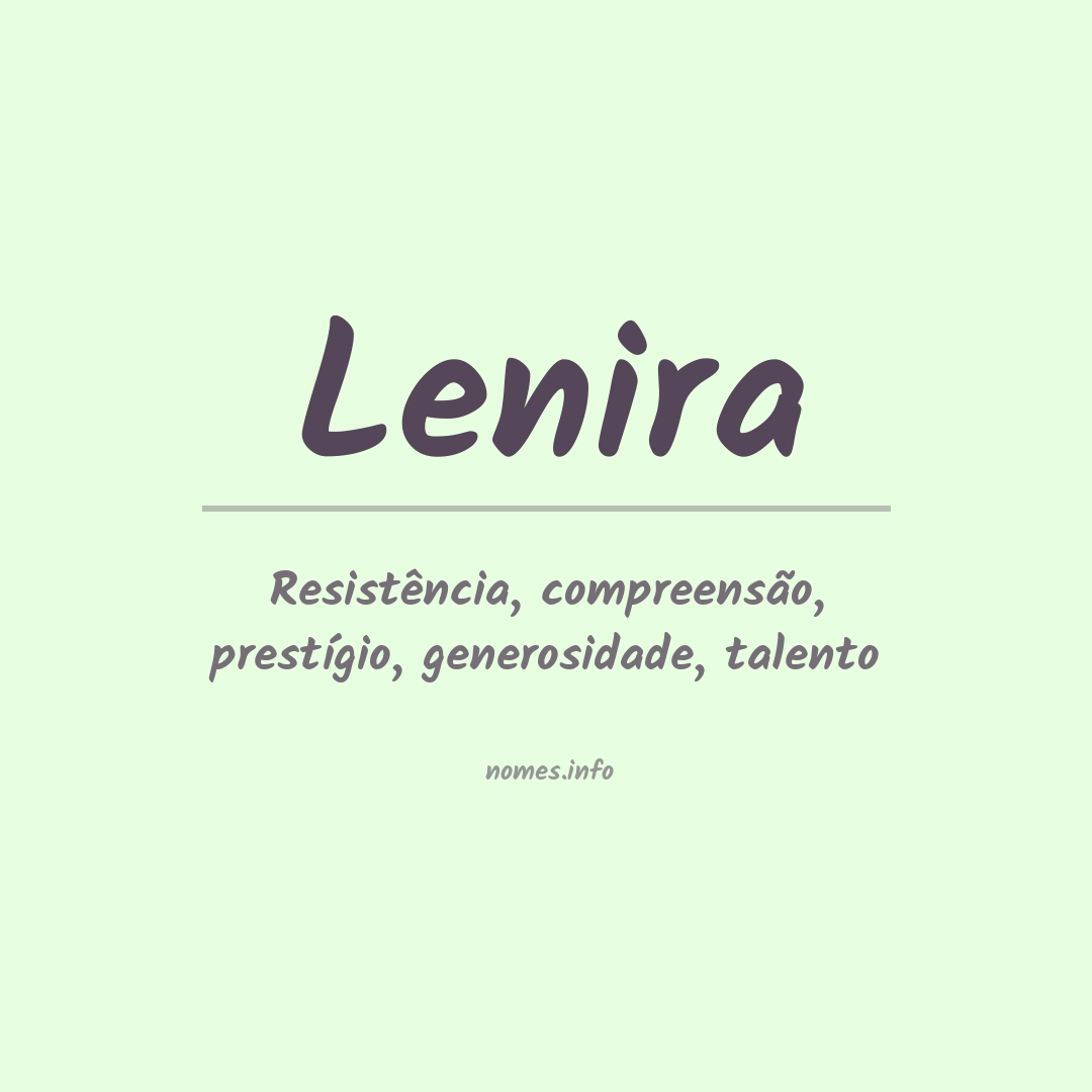 Significado do nome Lenira