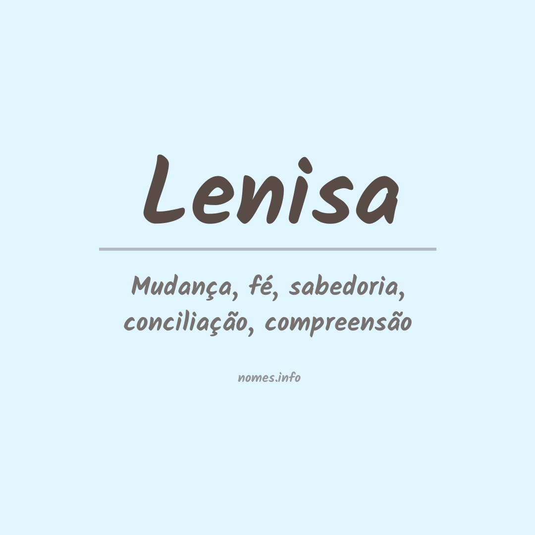 Significado do nome Lenisa