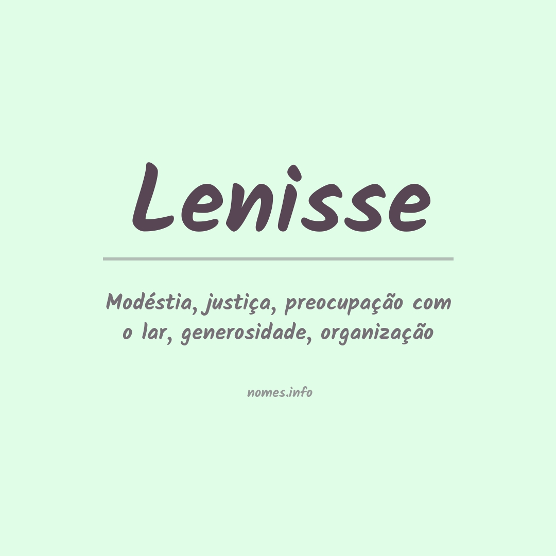 Significado do nome Lenisse