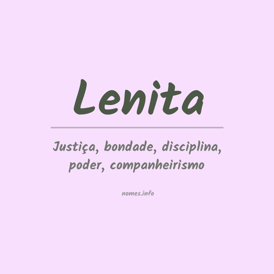 Significado do nome Lenita