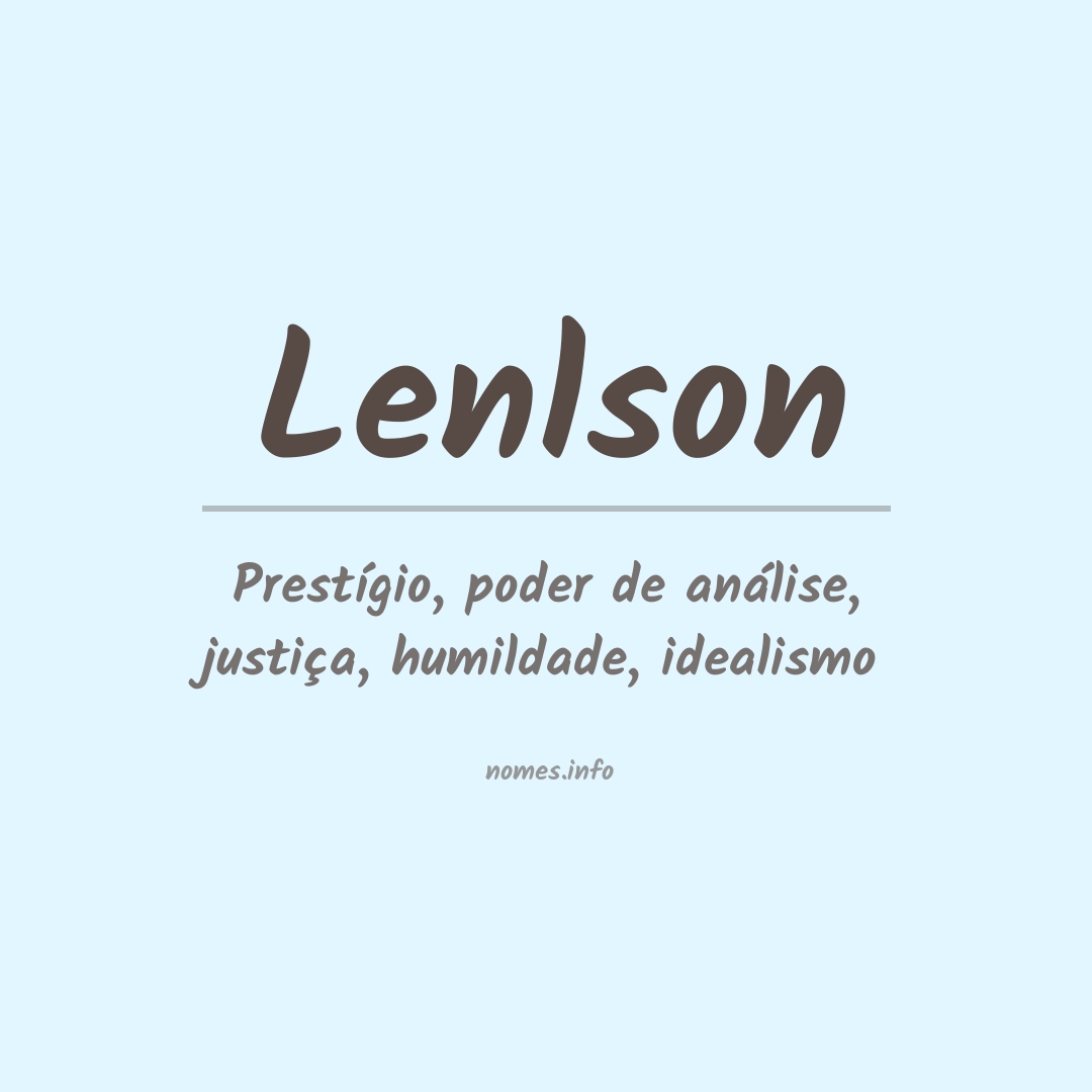 Significado do nome Lenlson