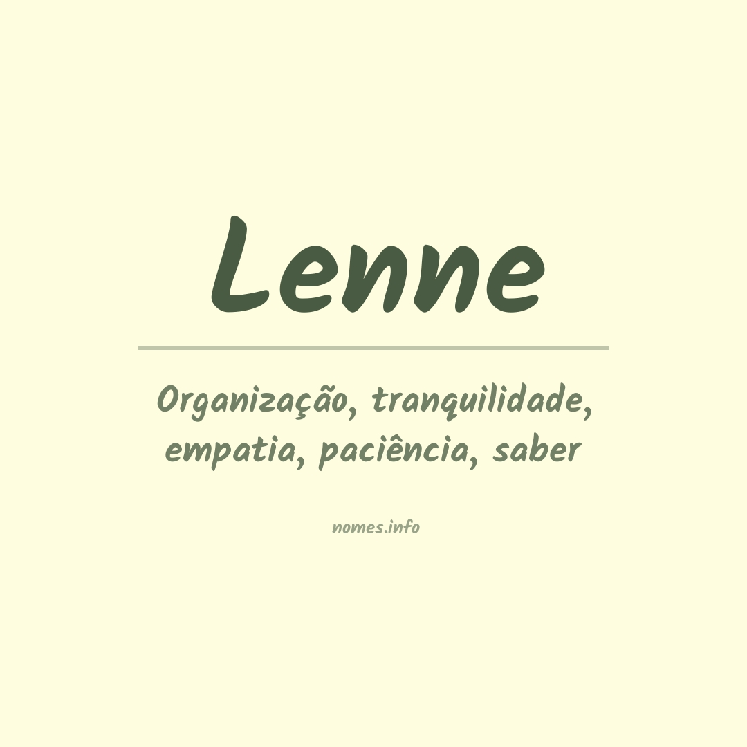 Significado do nome Lenne