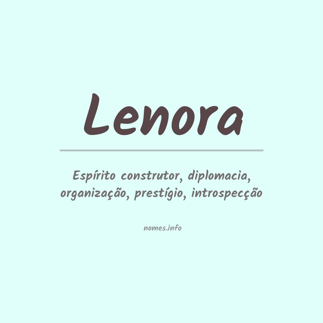 Significado do nome Lenora
