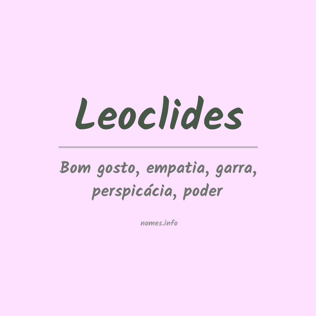 Significado do nome Leoclides