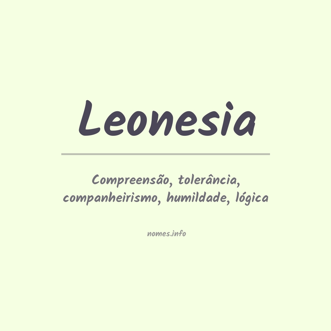 Significado do nome Leonesia