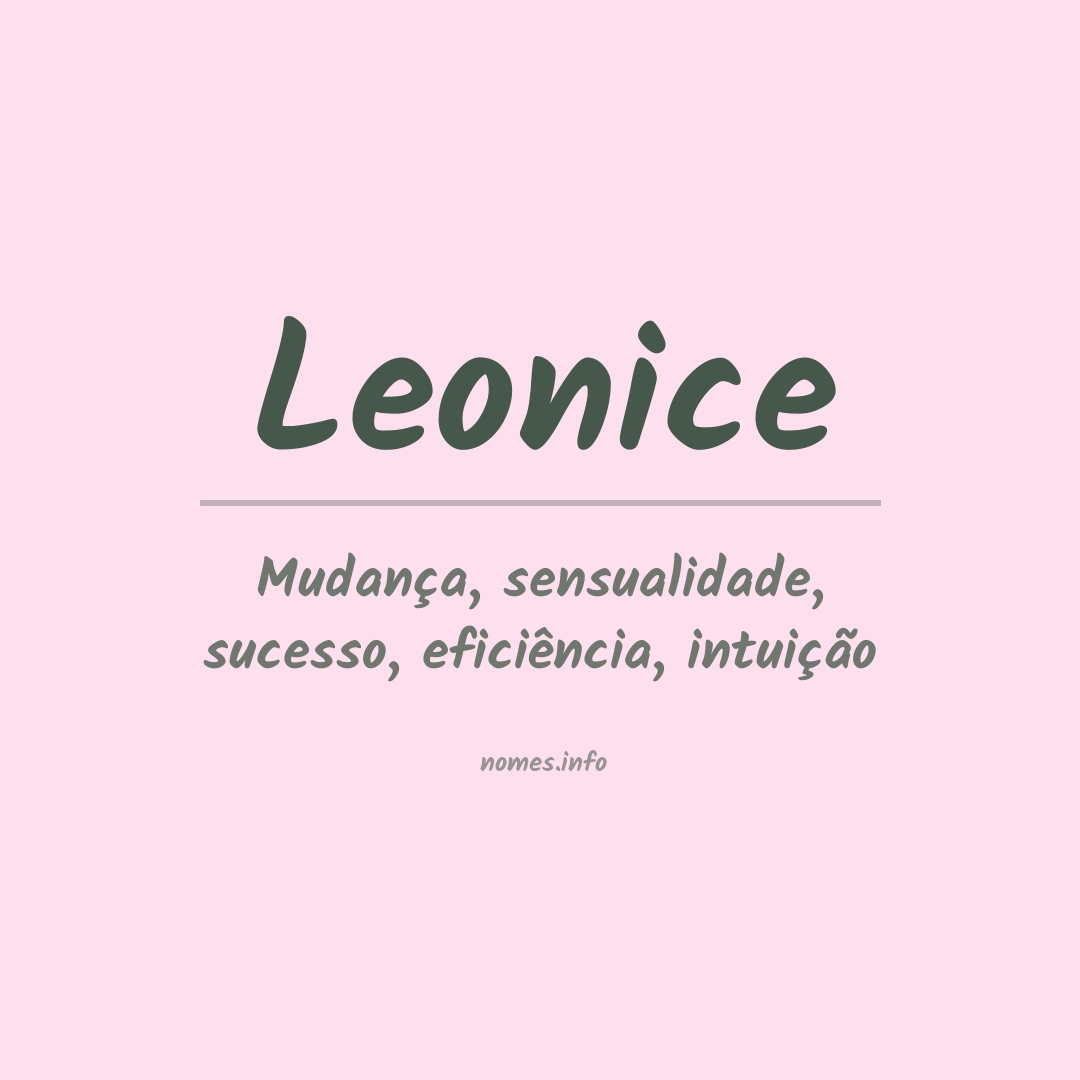 Significado do nome Leonice