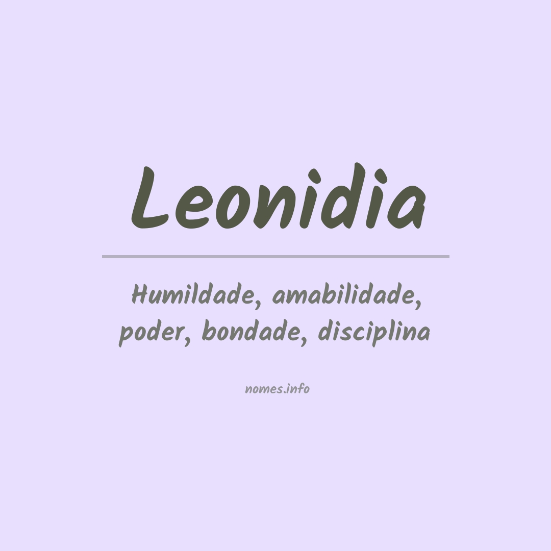 Significado do nome Leonidia