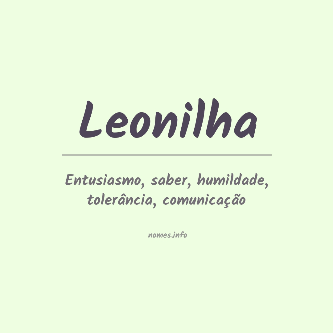 Significado do nome Leonilha