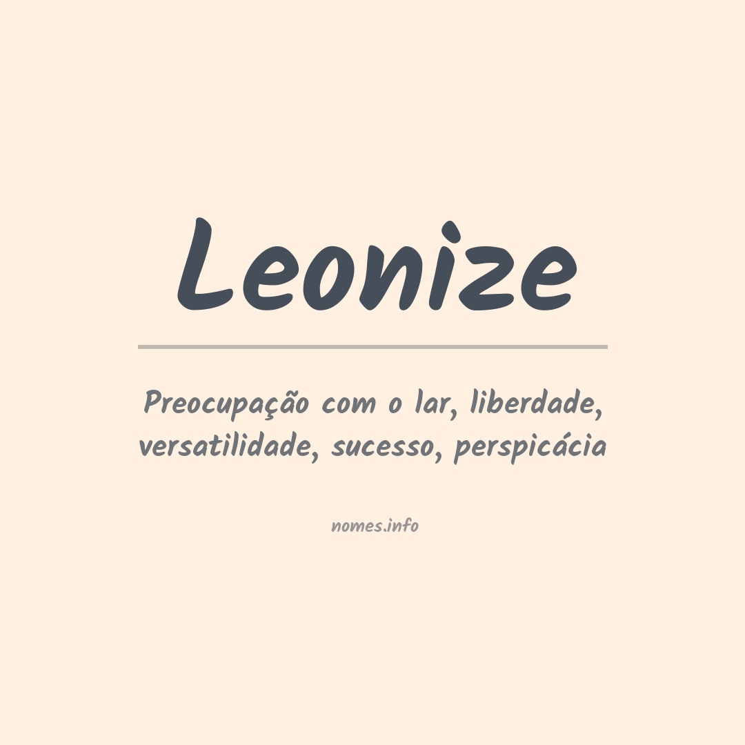 Significado do nome Leonize