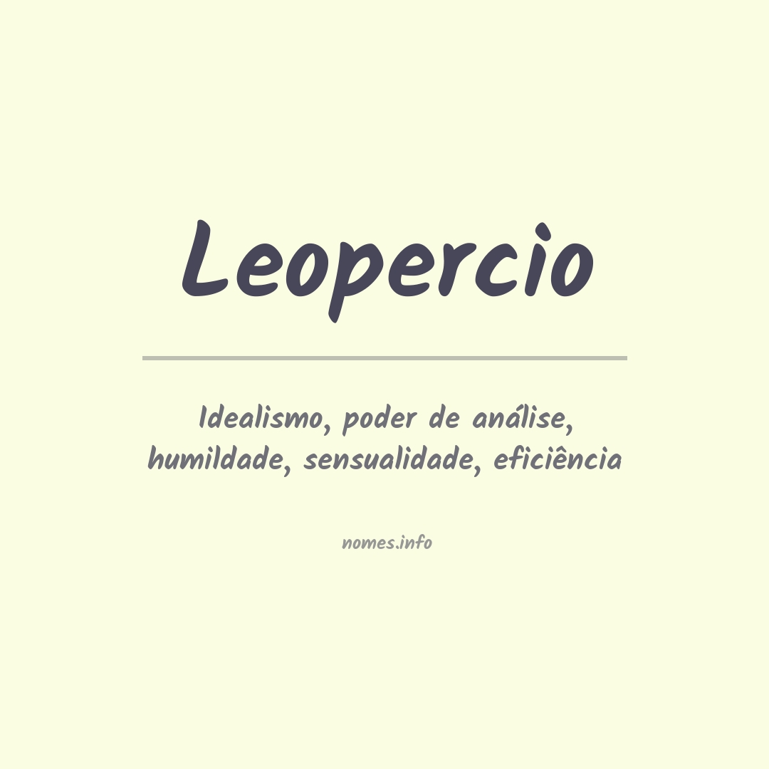 Significado do nome Leopercio