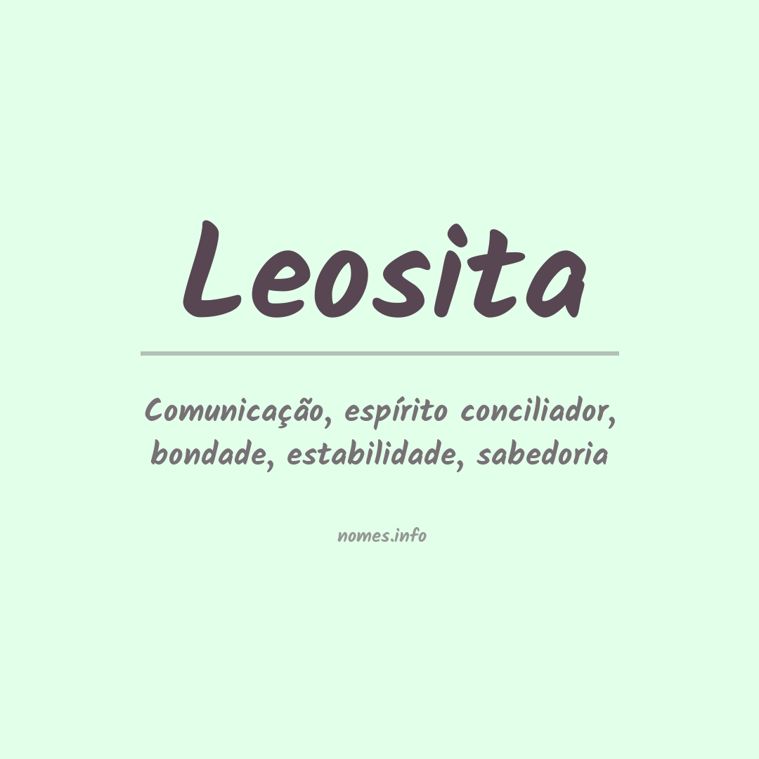 Significado do nome Leosita