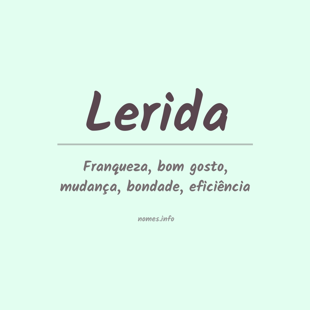Significado do nome Lerida