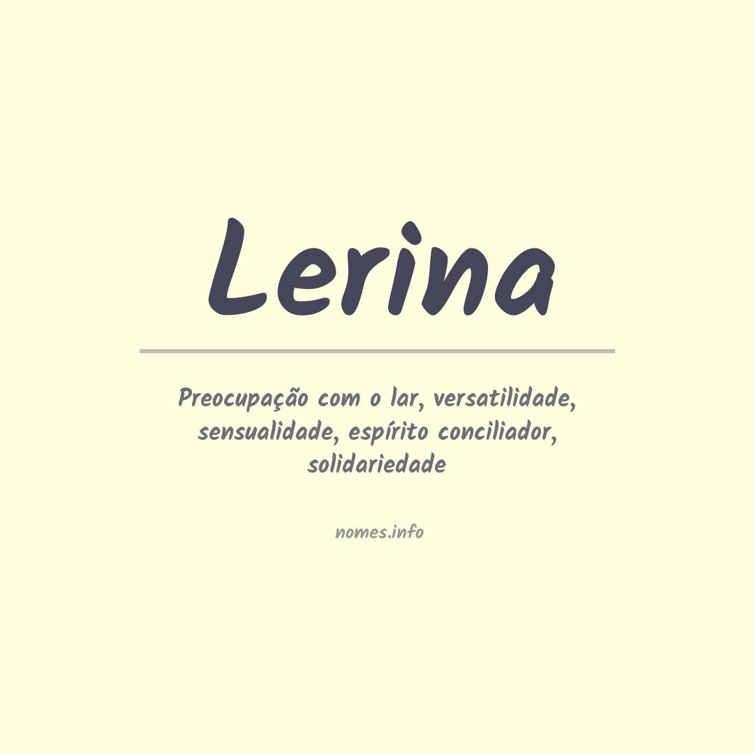Significado do nome Lerina