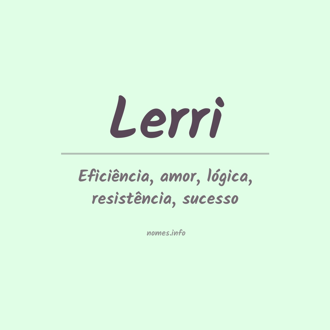 Significado do nome Lerri