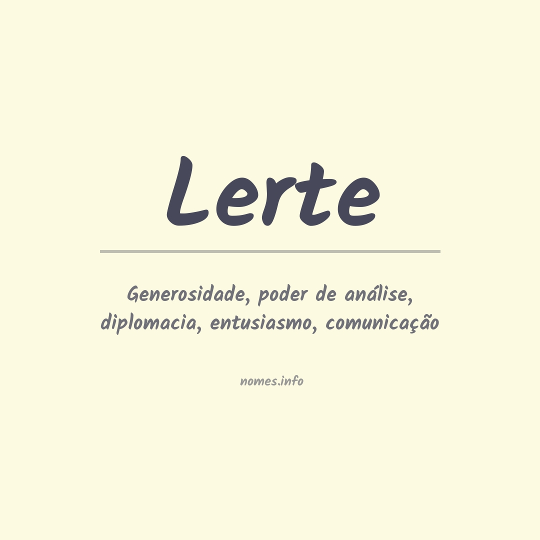 Significado do nome Lerte