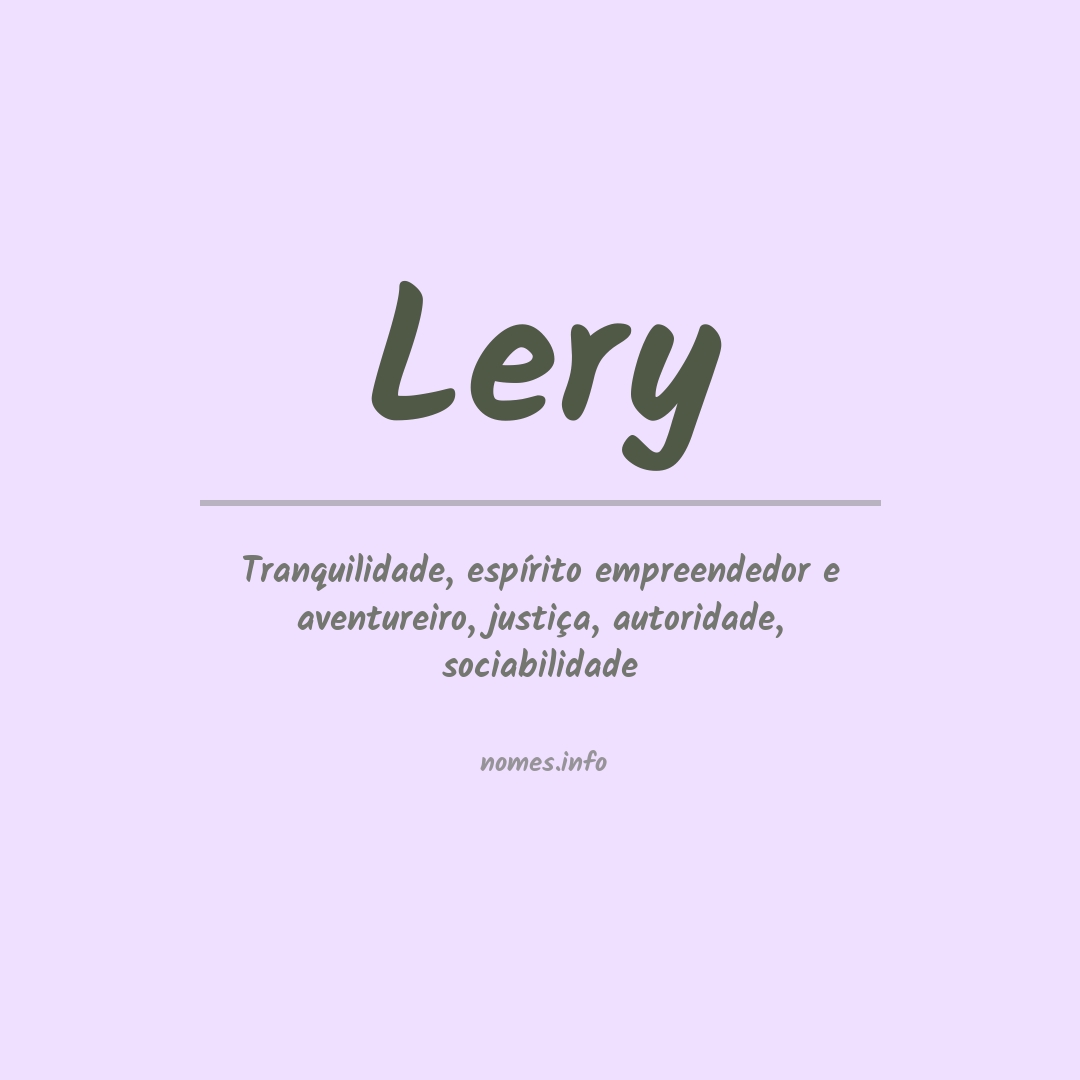 Significado do nome Lery