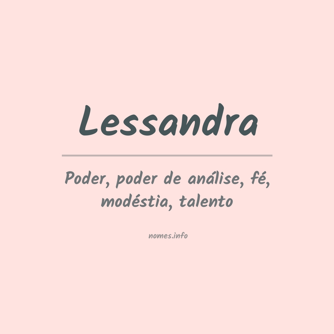 Significado do nome Lessandra