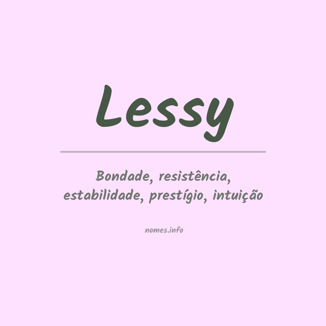 Significado do nome Lessy