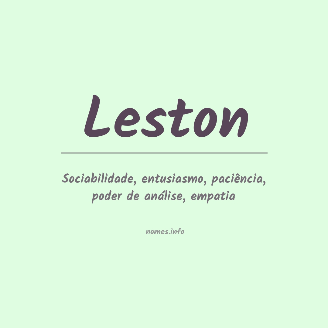 Significado do nome Leston