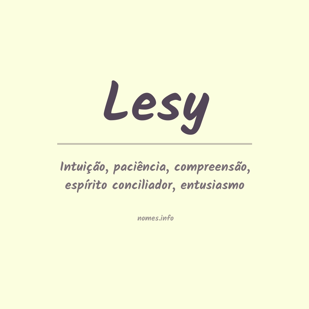 Significado do nome Lesy