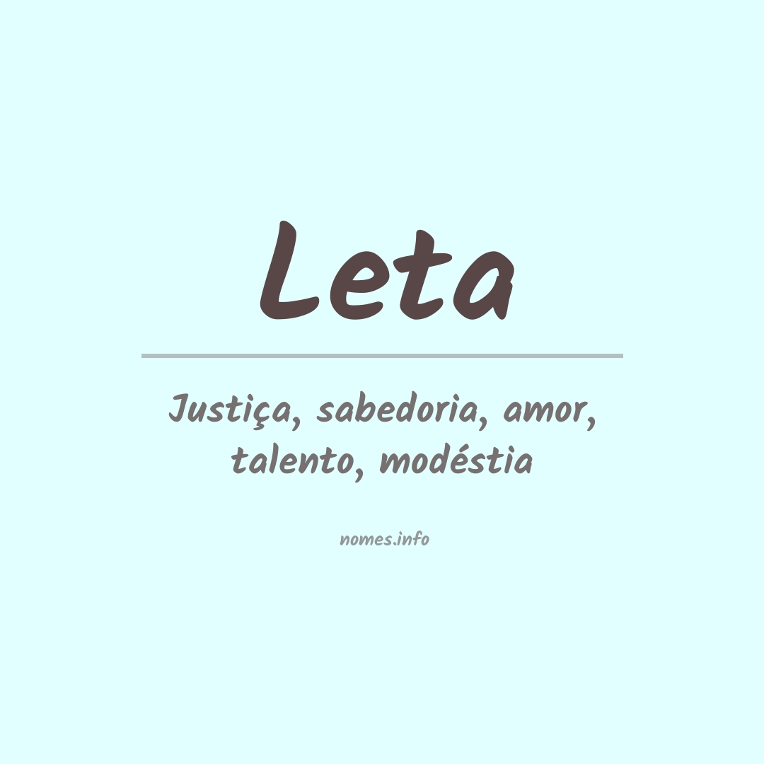 Significado do nome Leta