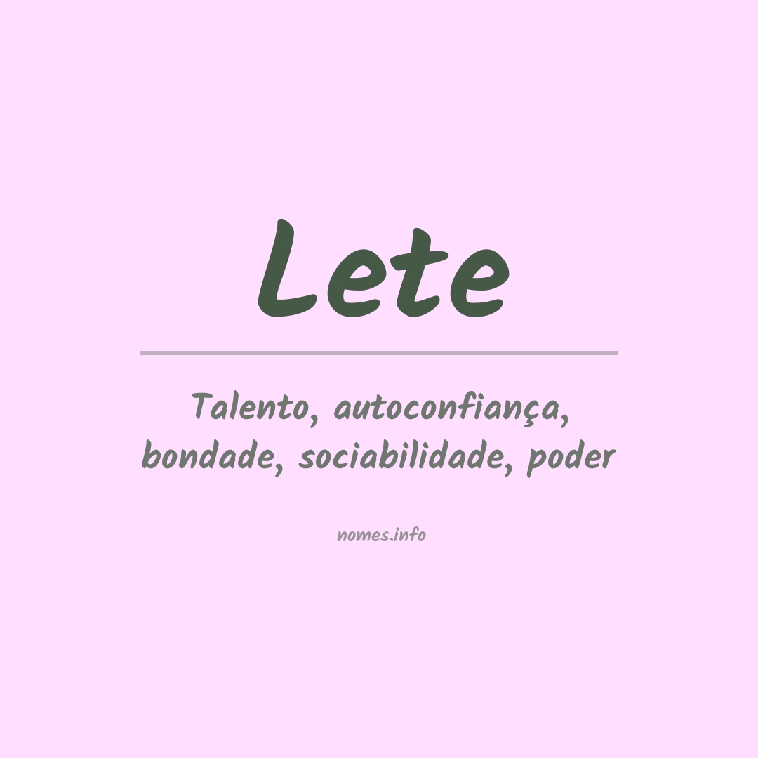 Significado do nome Lete
