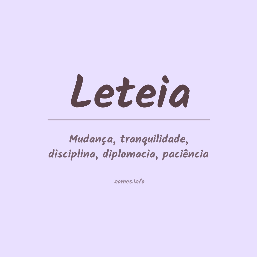 Significado do nome Leteia