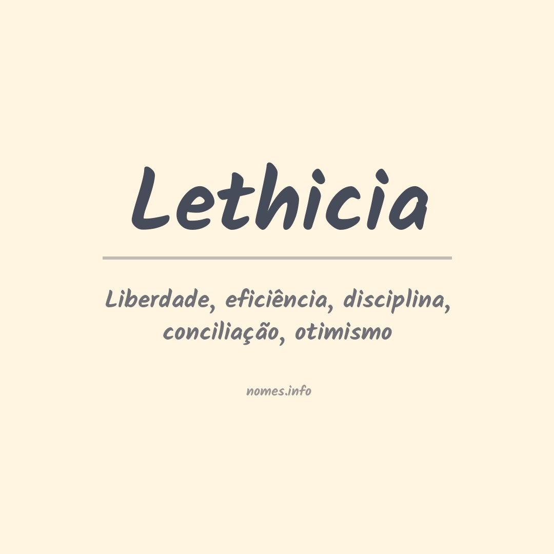 Significado do nome Lethicia
