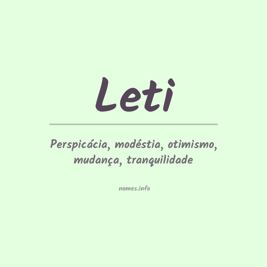 Significado do nome Leti