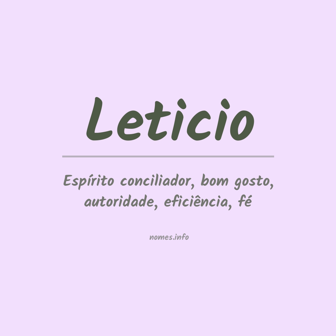 Significado do nome Leticio