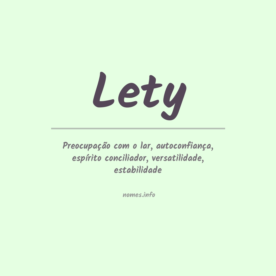 Significado do nome Lety