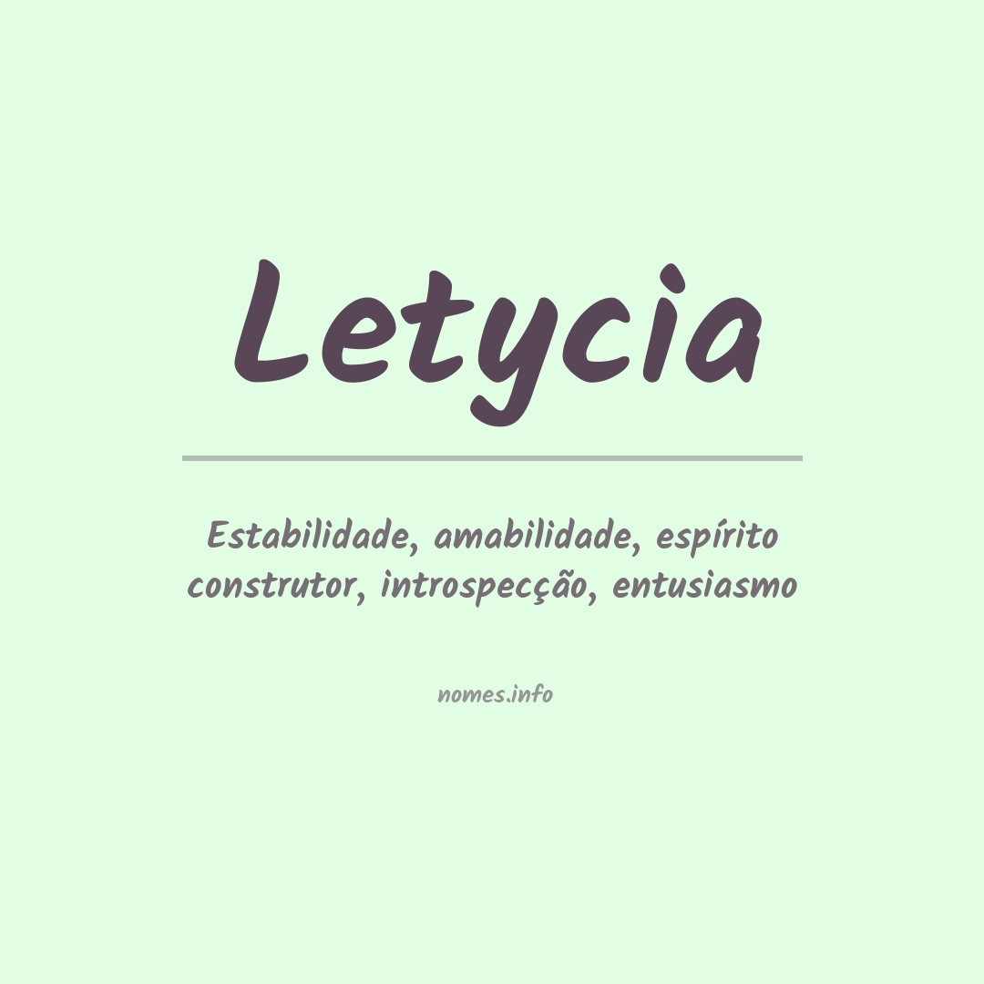 Significado do nome Letycia