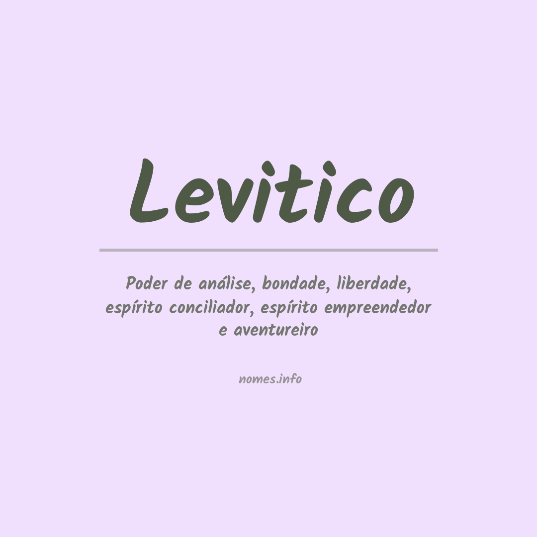 Significado do nome Levitico