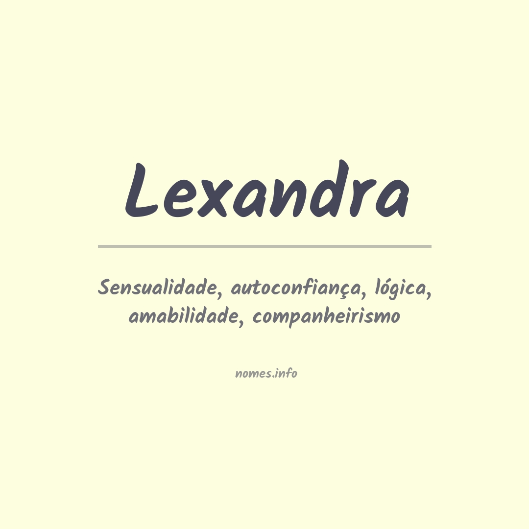 Significado do nome Lexandra