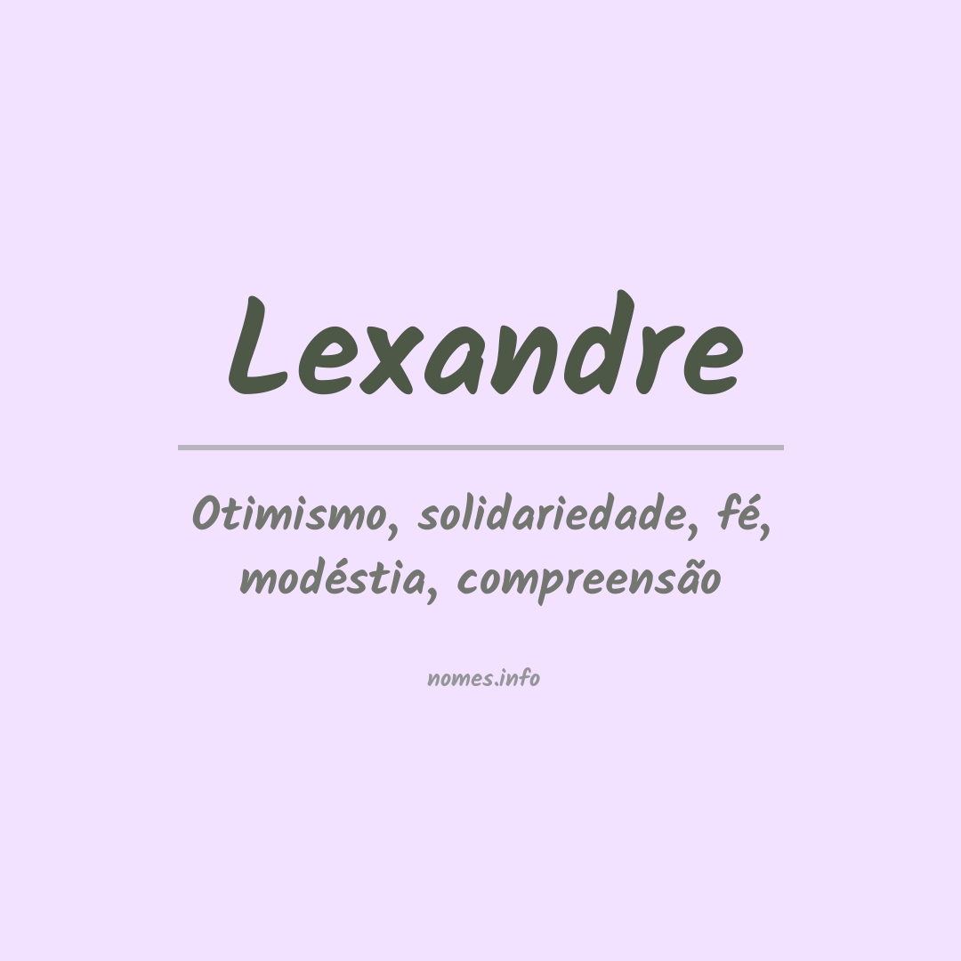 Significado do nome Lexandre