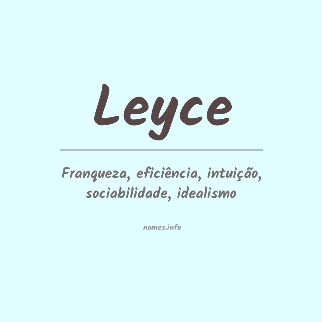 Significado do nome Leyce