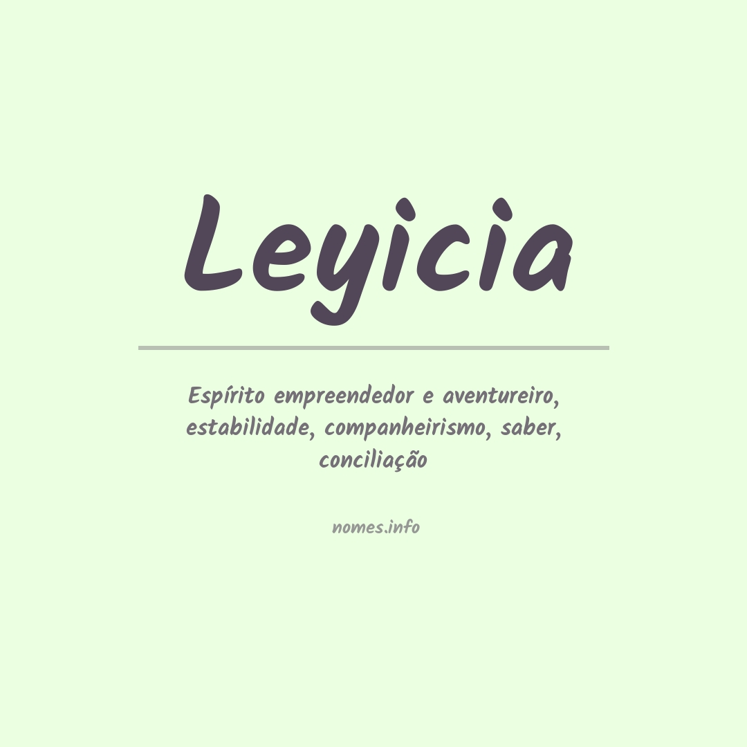 Significado do nome Leyicia