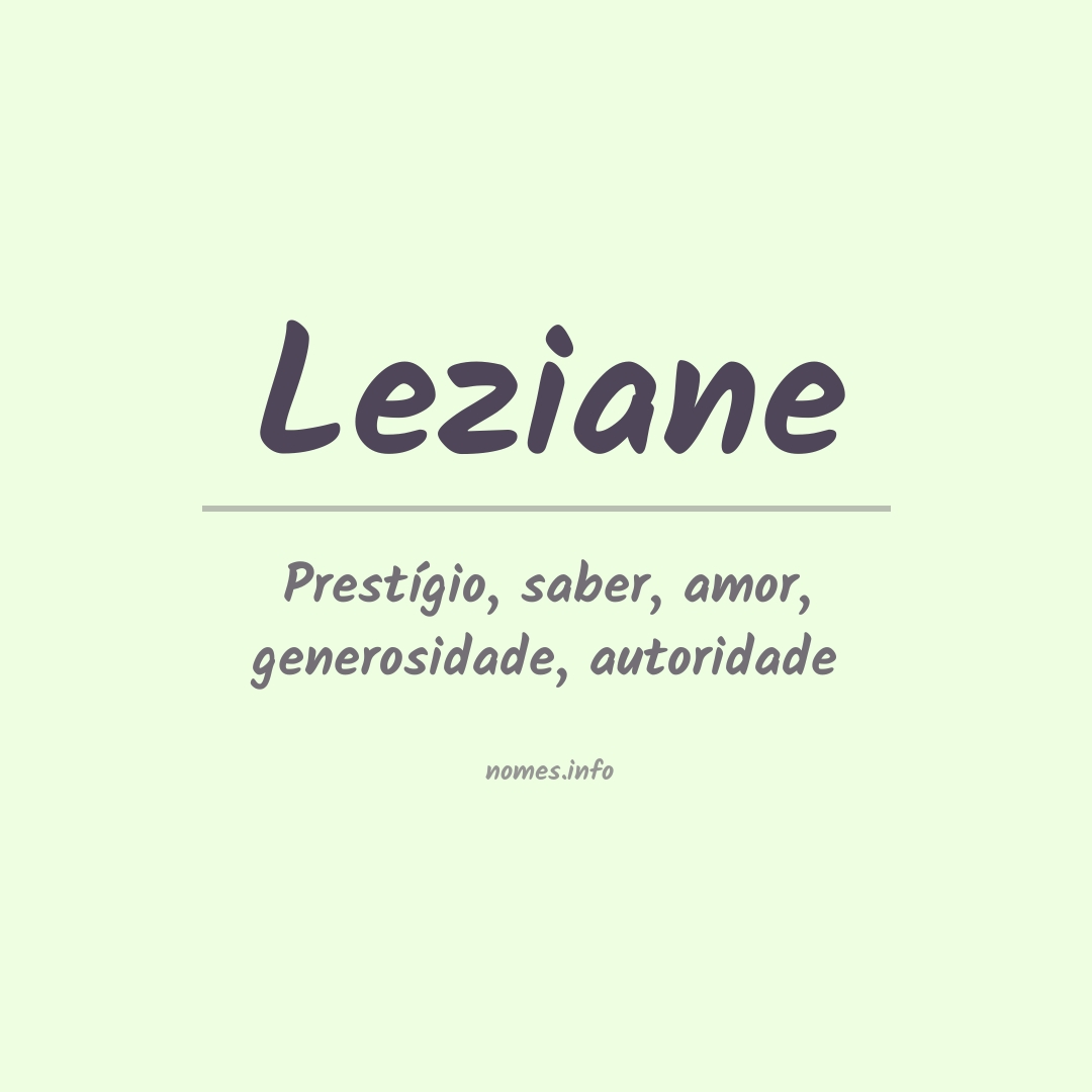 Significado do nome Leziane