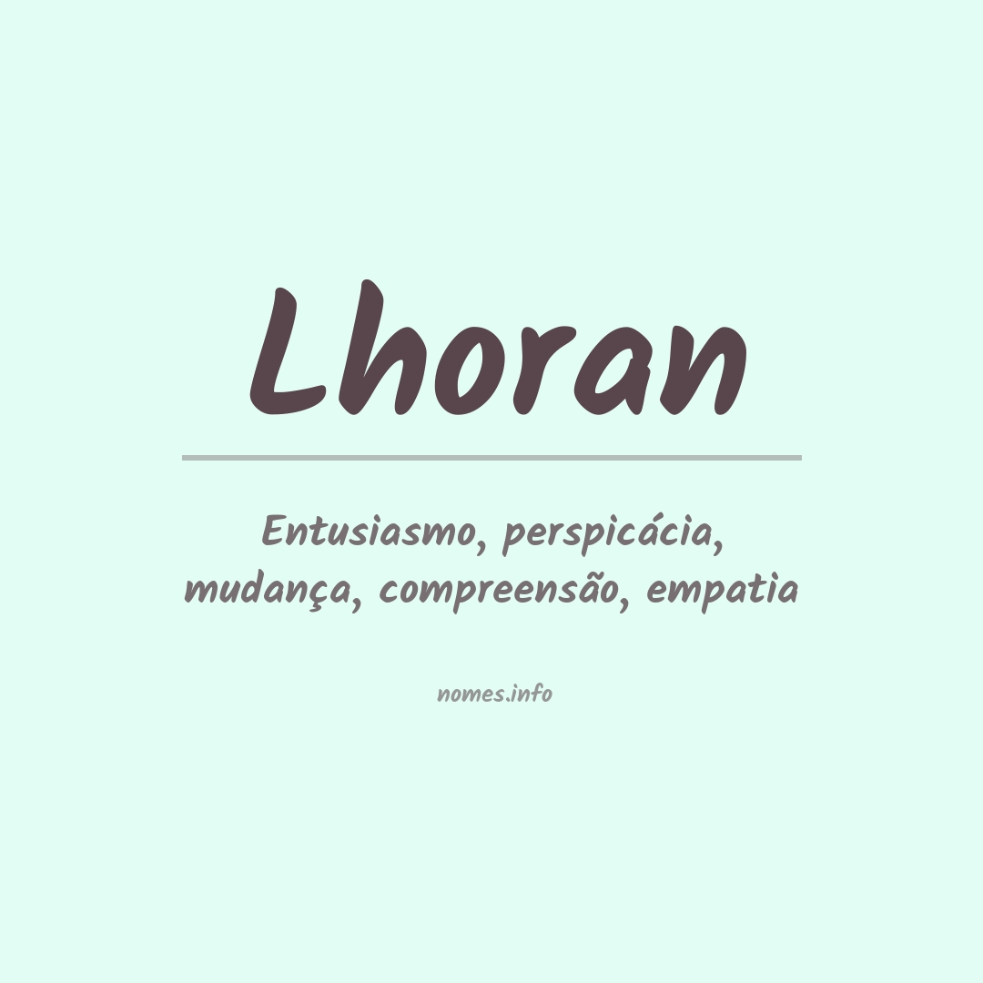 Significado do nome Lhoran