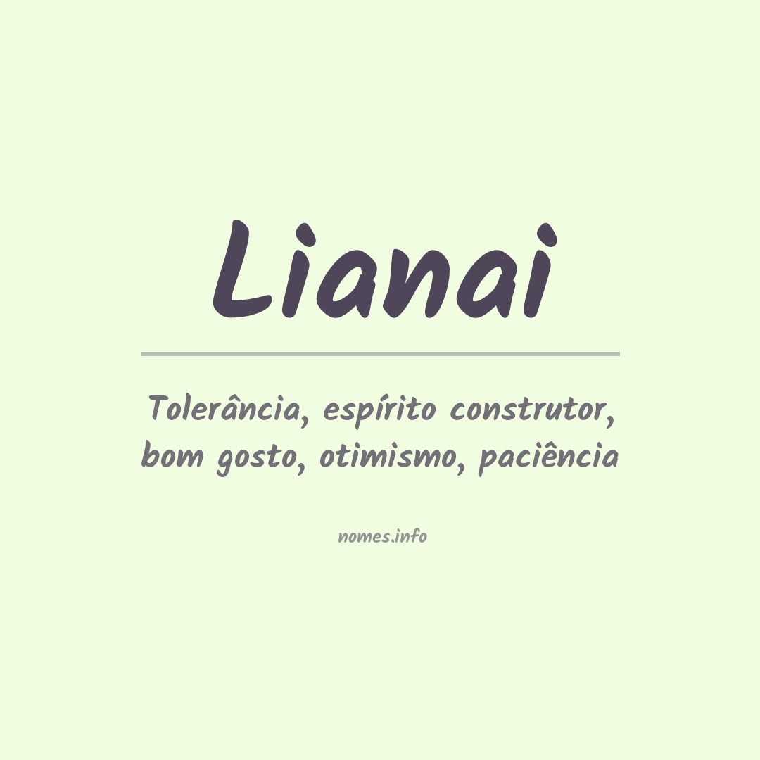 Significado do nome Lianai