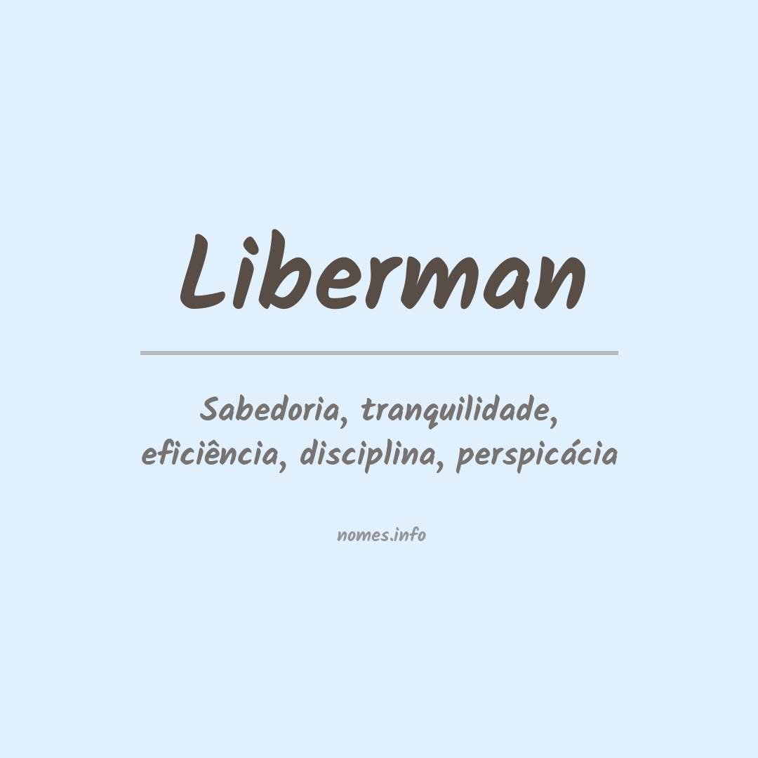 Significado do nome Liberman