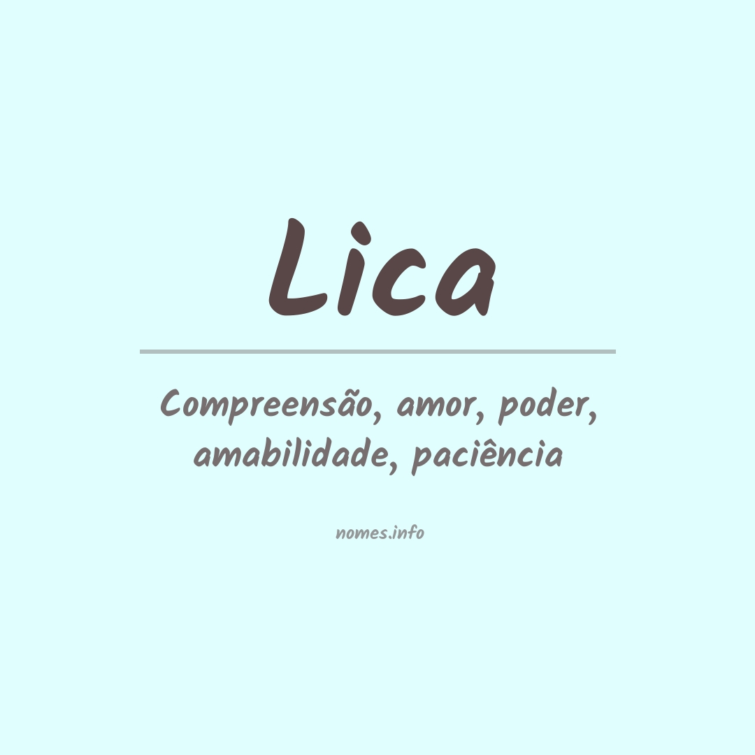 Significado do nome Lica