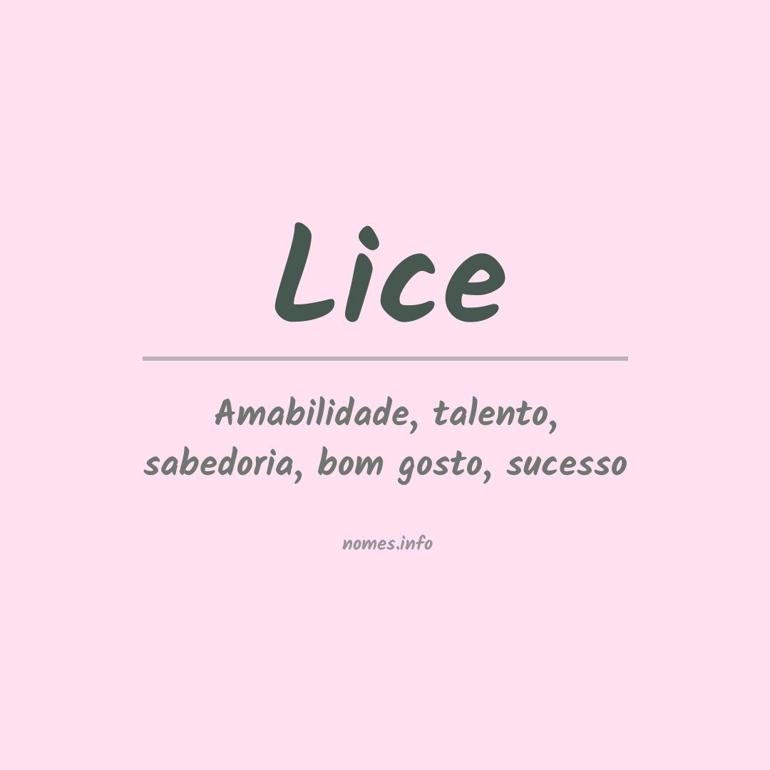 Significado do nome Lice