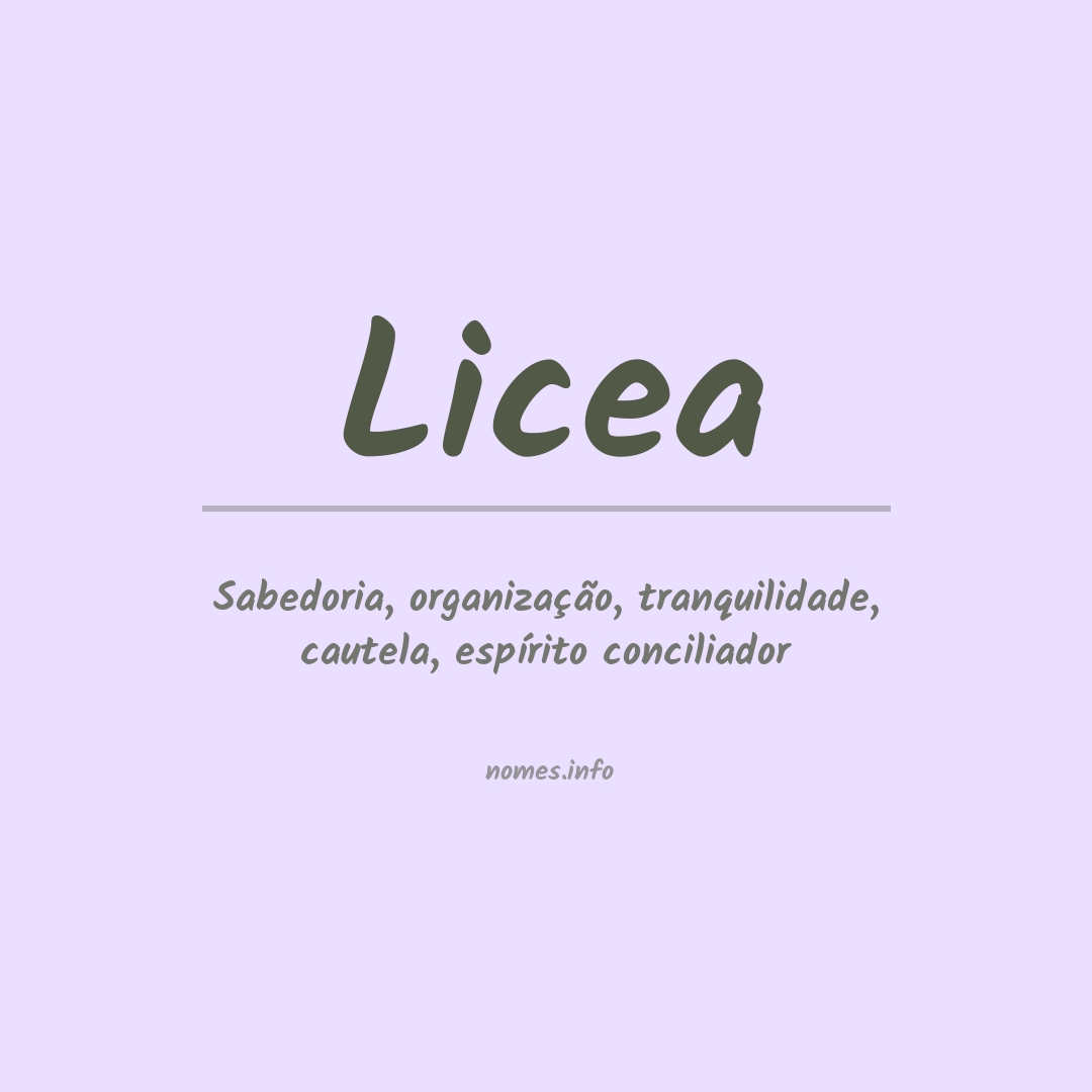 Significado do nome Licea