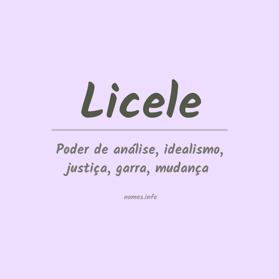 Significado do nome Licele