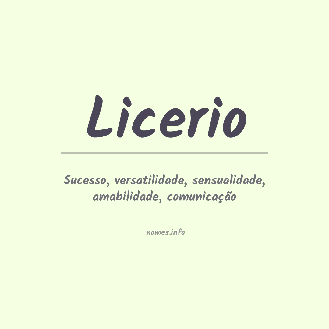 Significado do nome Licerio