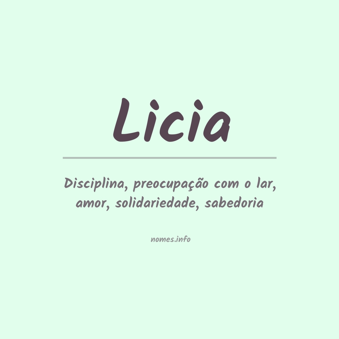 Significado do nome Licia