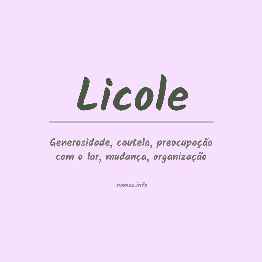 Significado do nome Licole