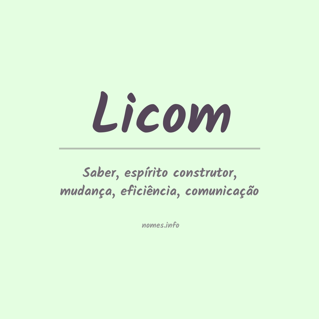 Significado do nome Licom