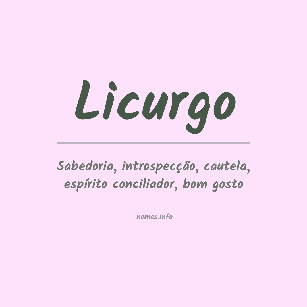Significado do nome Licurgo Significado do nome Licurgo